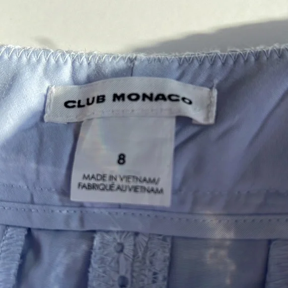 Womens Club Monaco Periwinkle Scalloped Hem Eyelet Shorts - Picture 5 of 9